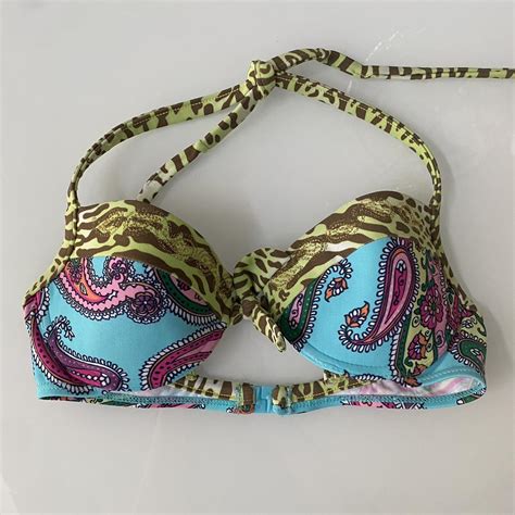 Mcbling Trashy Y K Bikini Top With Gold Embroidery Depop
