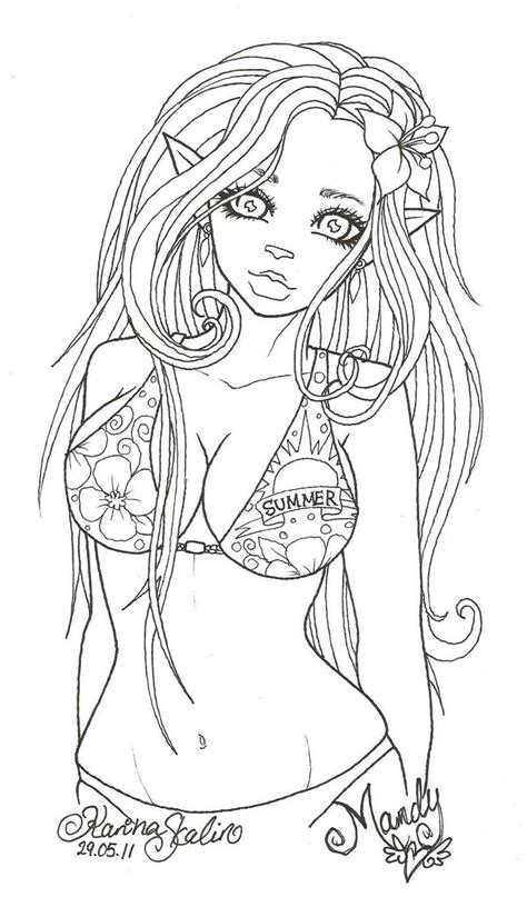 Hot Anime Girls Coloring Pages QuincyaxRose