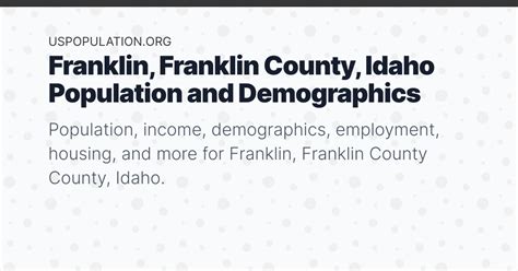 Franklin, Franklin County, Idaho Population | Income, Demographics ...