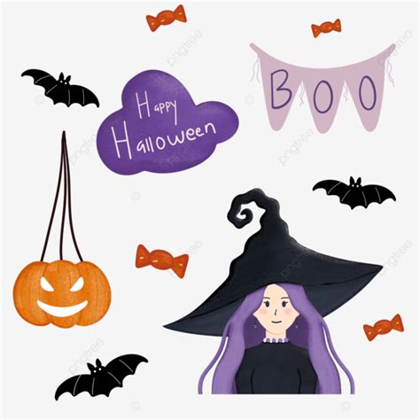 Conjunto De Pegatinas De Icono De Halloween Png V Spera De Todos Los