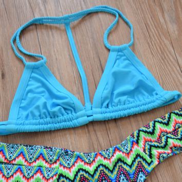 Blue Two Straps Two Piece Bikini On Luulla