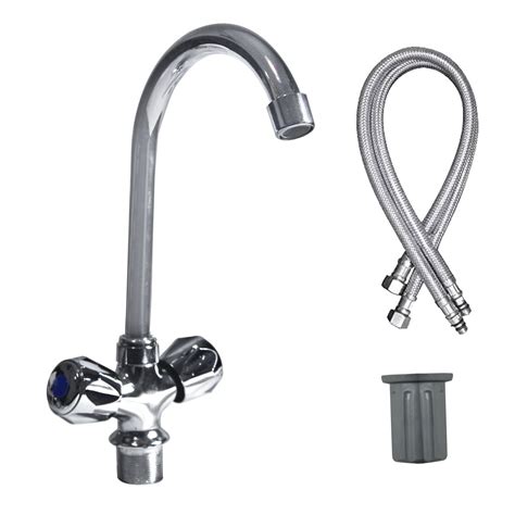 Two Lever Gooseneck Hot Cold Club Handle Kitchen Sink Mixer Shop Today Get It Tomorrow