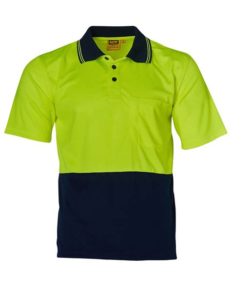 Aiw Sw01cd High Visibility Safety Polo Shirt 100 Polyester Ebay