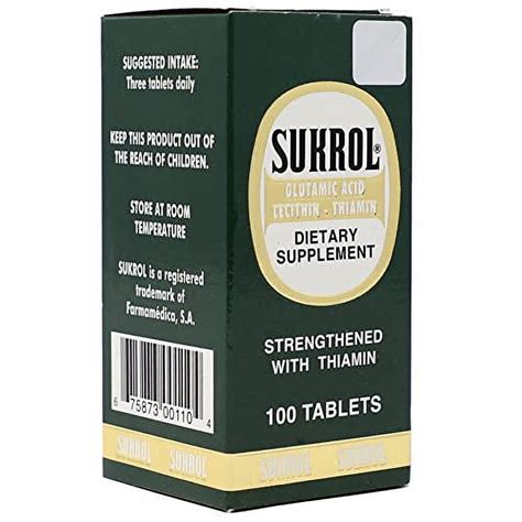 Sukrol Vitamin Improve Healthy Brain Function 100 Tablets Bottle