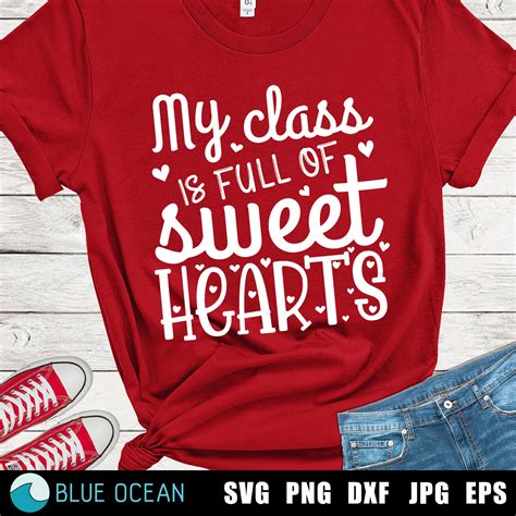 Teacher Valentine Shirt Svg My Class Is Full Of Sweet Hearts Etsy