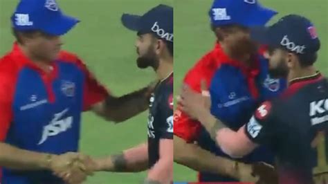 Watch Virat Kohli Sourav Ganguly Leave Behind Animosity Shake Hands