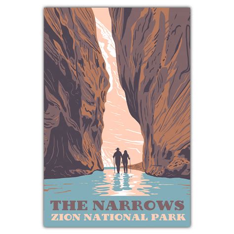 Zion National Park The Narrows Postcard Bozz Prints