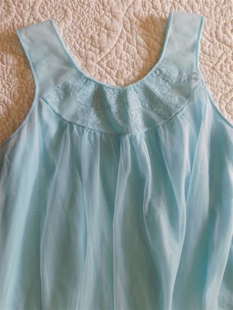 Vintage 1970 S Blue Gaymode Nightgown Lingerie Misses Nightgowns Vintage Penny S Gaymode Etsy