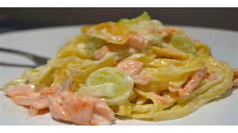 Tagliatelles Aux Poireaux Et Au Saumon Recette Facile