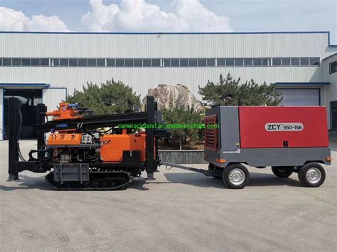 Fyx 180 Portable Track Mounted Full Hydraulic Rotary Dth Rock Borehole Water Well Drilling Rig