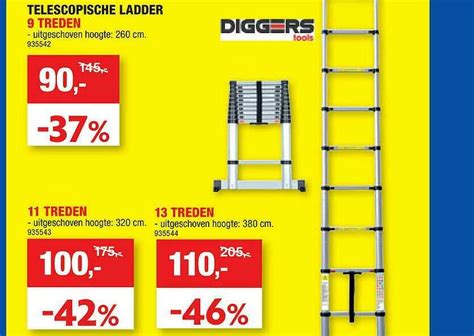 Telescopische Ladder Treden Promotie Bij Hubo