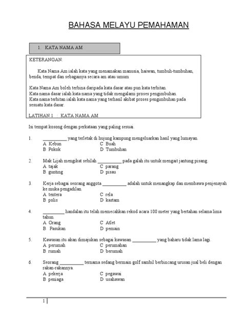 Nota Tatabahasa Tingkatan 2 Latihan Kata Prafrasa Dan