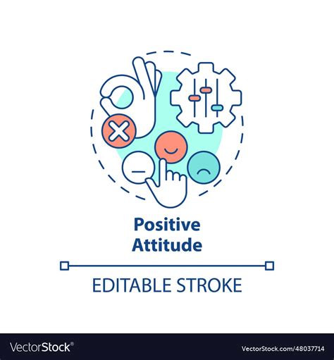 Positive Attitude Multi Color Concept Icon Vector Image