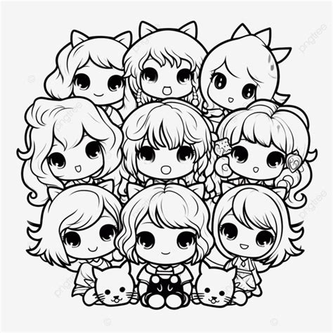 Cartoon Cute Doodle Coloring Page Kawaii Anime Illustration Clipart