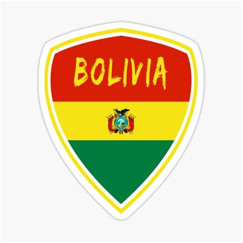 Bolivia Coat Of Arms With National Flag T Sticker By Rocky2018