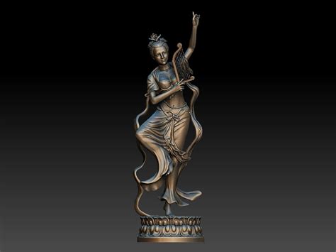 flying apsaras printing model turbosquid