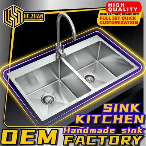 Double Bowl Double Sink Kitchen Stainless Steel Sink Double Slot 304 ...