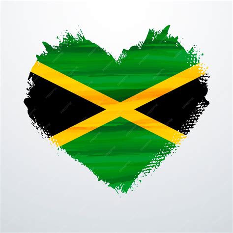 Premium Vector | Heart shaped flag of jamaica