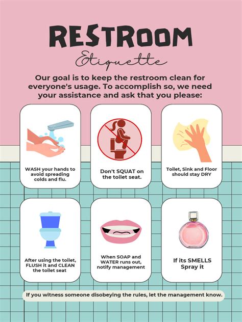 ladies restroom etiquette guidelines  cooking food wine