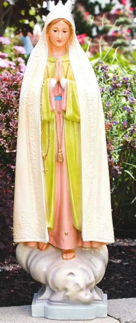 Our Lady Of Fatima Outdoor Garden Statue 335 Inches Detailed Color