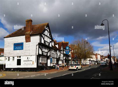 Ye Olde Chequers Inn And View Along Upper Part Of High Street