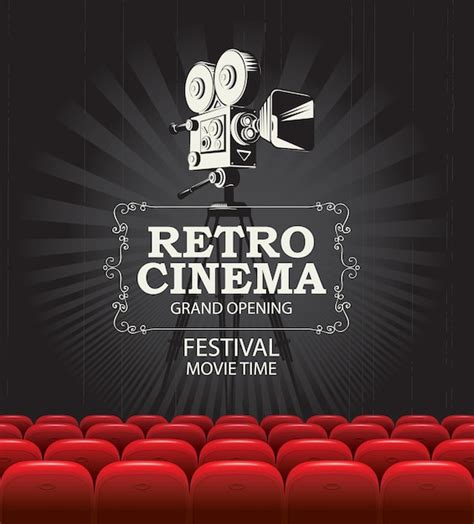 Cartel Del Festival De Cine Con Pel Culas Retro Vector Premium