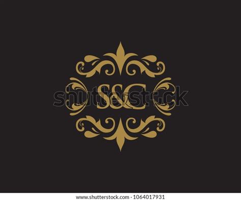 Sc Initial Logo Ornament Ampersand Monogram Stock Vector Royalty Free