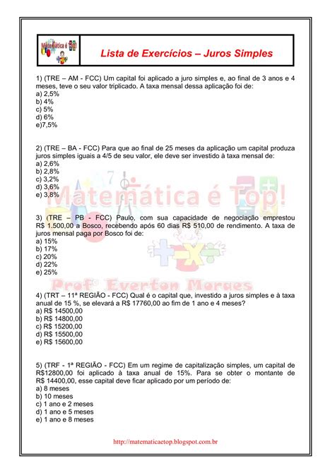 Exercícios Sobre Juros Simples - 5