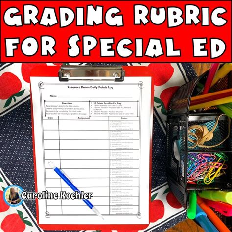 Grading Sheet for Special Education | Documentation and Rubric for