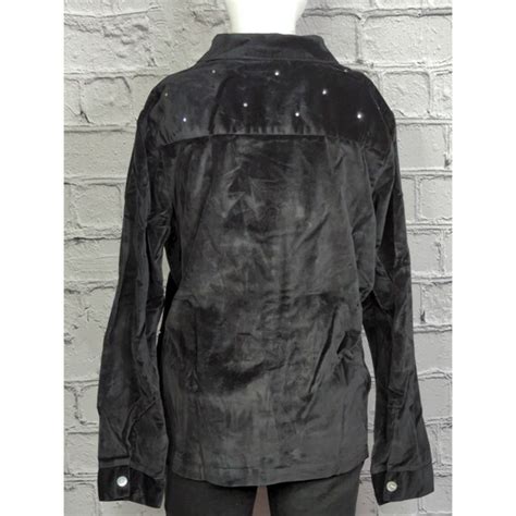 Vintage Quacker Factory Black Velour Jacket W Rhines Gem