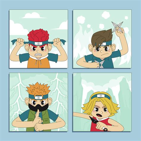 Ninja Team is Ready to Fight Evil Social Media Post 20550435 Vector Art ...