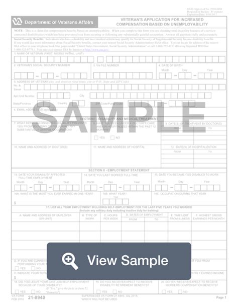 Fillable VA Form 21 8940 Printable PDF Sample FormSwift