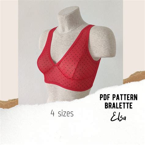 Top Bra Lingerie Sewing Pattern Pdf Elsa Wirefree Bra Etsy