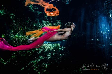 Creative Nude Underwater In A Mexican Cenote