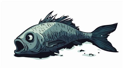 professional dead fish cartoon vector illustration  creative
