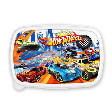 Hot Wheels Lunch Box 2 Compartments Anime Hot Games Plastic Bento Box