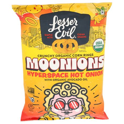 Lesser Evil Organic Crunchy Hot Moonions 6 Oz Walmart