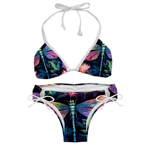 Dragonfly Detachable Sponge Adjustable Strap Bikini Set Two Pack For Versatile Swim Suit Looks