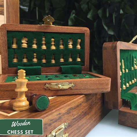 Inch Solid Wood Magnetic Chess Set Etsy Australia