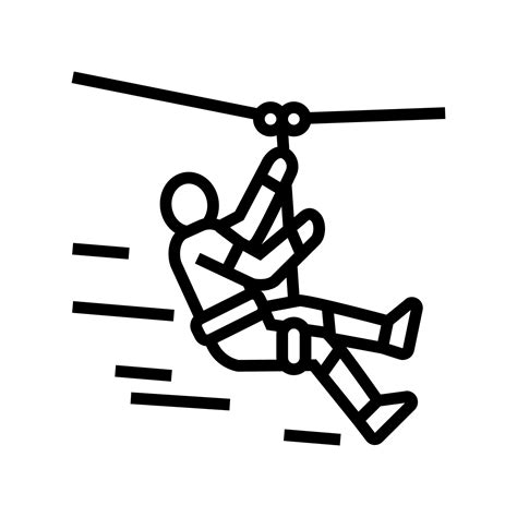 zip lining line icon vector illustration 10189136 Vector Art at Vecteezy
