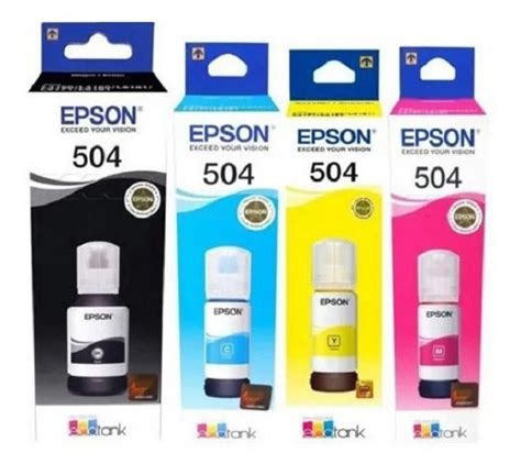 Tinta Epson Refil 4 Cores 504 L4150 L4160 L6161 L6191 L6171