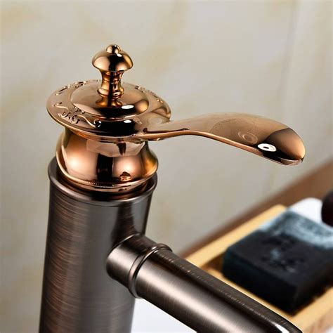 Luxury Bathroom Faucets Oil Rubbed Bronze Color Faucet Brass Bath Basin Mixer Tap With Hot And