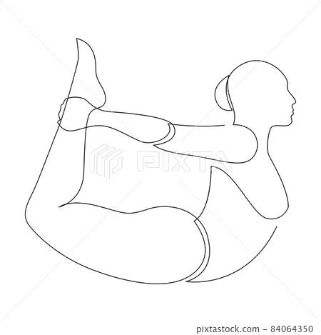 woman  bow yoga pose  dhanurasana yoga stock illustration