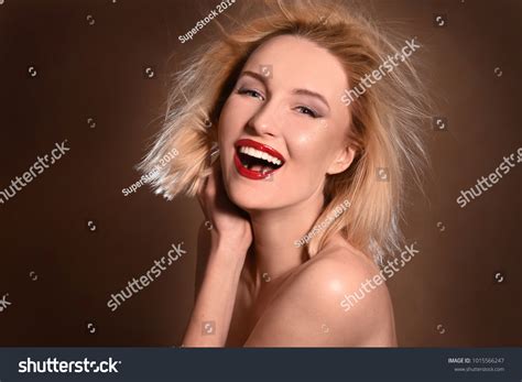 Beautiful Naked Blonde Woman Pretty Blue Stock Photo Shutterstock