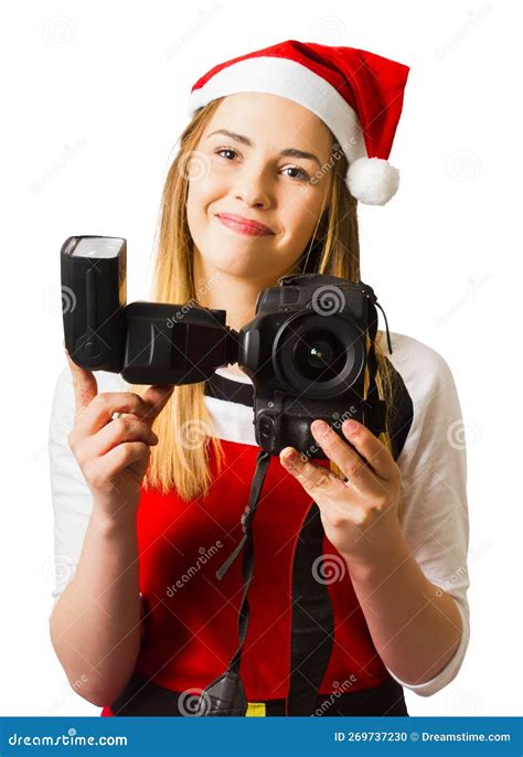 Christmas Photography Helper Stock Photo Image Of Happy Photographer