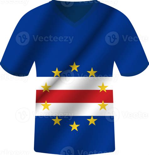 cape verde flag waving jersey soccer team  png