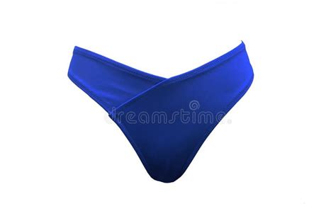 Mujeres Azules Traje De Baño Bragas De Bikini Sobre Fondo Blanco Elemento De Un Bañador De