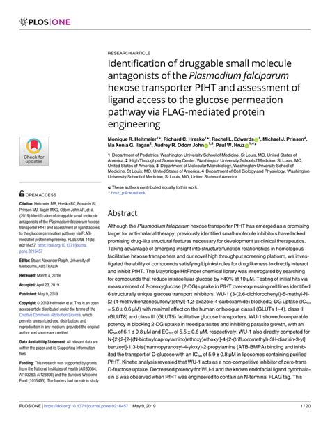 Pdf Identification Of Druggable Small Molecule Antagonists Of The