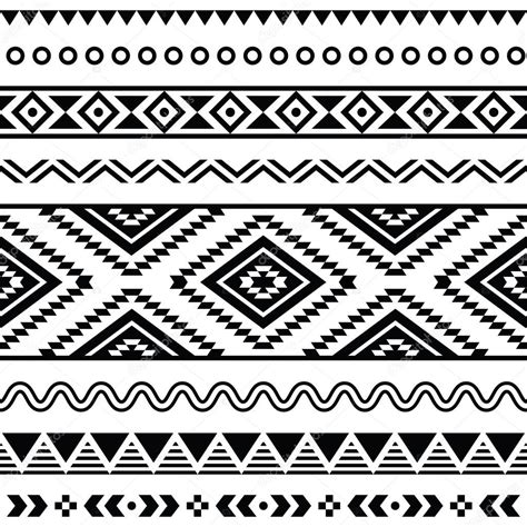 Tribal Seamless Pattern Aztec Black And White Background Stock Vector