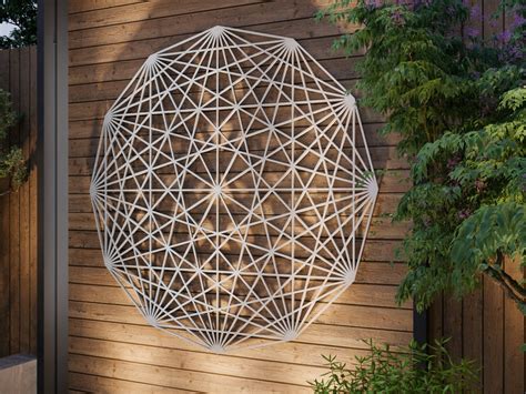 Tesseract Sacred Geometry Outdoor Metal Wall Art Sculpture | Etsy